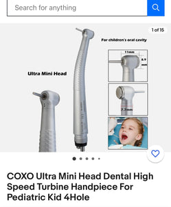 House brand  Ultra Mini Head Dental High Speed Turbine Handpiece For Pediatric Kid 4Hole