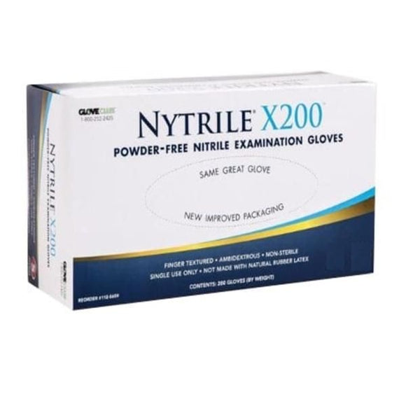 Gloves Exam Nytrile X200 Powder-Free Nitrile Latex-Free X-Large Blue 180/Bx, 10 BX/CA