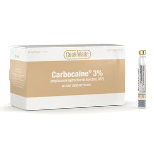 Cook-Waite Carbocaine 3% Mepivacaine HCL without Vasoconstrictor Box of 50 - 1.7 mL