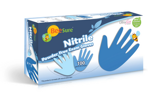 BeeSure Slim Nitrile Powder Free Exam Gloves