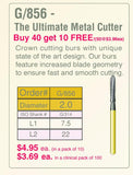 BU856-016-8 . X-REX Multi-Use Crown & Bridge Preperation Burs, The Ultimate Metal Cutter