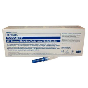 Monoject #401 30 gauge Short (1.00") Metal Hub Needles 100/Box. Sterile By Covidien / Kendall Healthcare