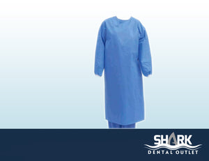 GOWN Blue SMS 35g with Knit Cuffs (100 Pack)