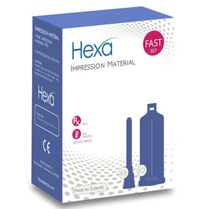 Hexa VPS Impression Material, Heavy Body, Fast Set, 2 - 50 ml cartridges & 6