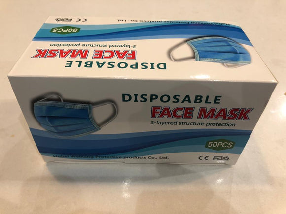 Disposable Face Mask - Level 3 Medical CASE OF 10 BOXES OF 50/PK 500 MASKS
