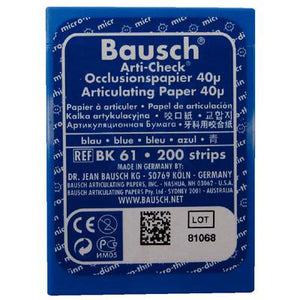 Bausch Arti-Check Micro-Thin .0016" (40 microns) BLUE Articulating Paper, 200