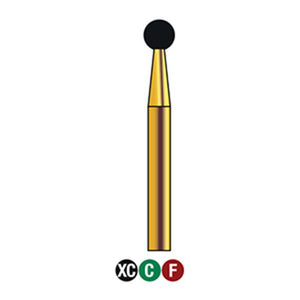 G/001-024S (801) 10-Pk , Multi use Gold Diamond Burs Round (Ball) Shaped