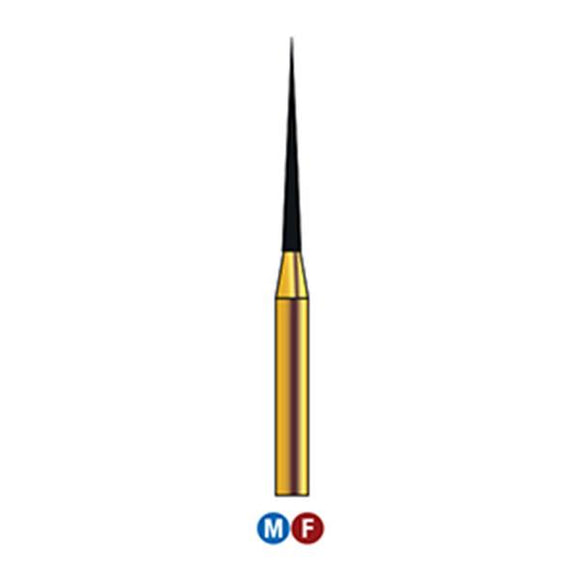 G/167-010  (859) 10-Pk , Multi use Gold Diamond Burs Needle Taper Shaped