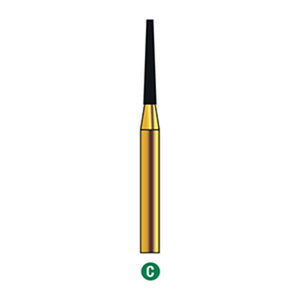 G/172-012 (847)  10-Pk , Multi use Gold Diamond Burs Flat End Taper Shaped