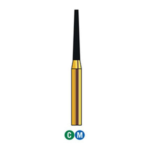 G/172-013S (847) 10-Pk , Multi use Gold Diamond Burs Flat End Taper Shaped