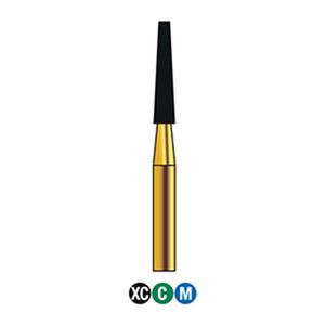 G/172-017S (847) 10-Pk , Multi use Gold Diamond Burs Flat End Taper Shaped