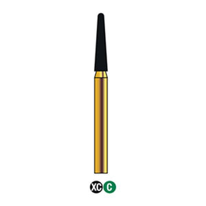 G/198-018 | (856)  10-Pk , Multi use Gold Diamond Burs (Round End Taper Shaped)