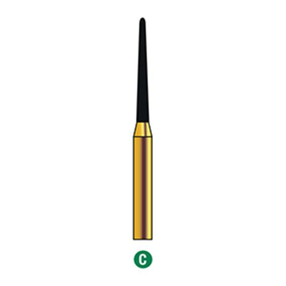 G/199-012S | (850)  10-Pk , Multi use Gold Diamond Burs (Round End Taper Shaped)