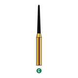 G/199-012S | (850)  10-Pk , Multi use Gold Diamond Burs (Round End Taper Shaped)