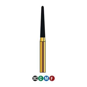 G/199-016S  (850)  10-Pk , Multi use Gold Diamond Burs (Round End Taper Shaped)