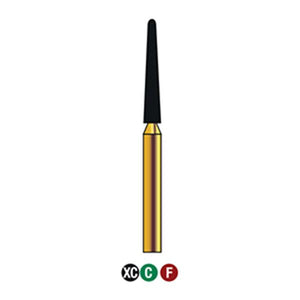 G/199-017S  (850)  10-Pk , Multi use Gold Diamond Burs Round End Taper Shaped