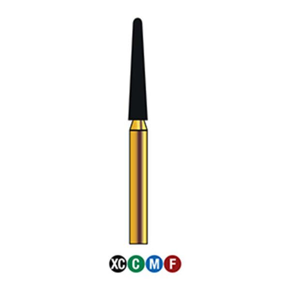 G/199-019S  (850)  10-Pk , Multi use Gold Diamond Burs (Round End Taper Shaped)