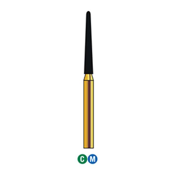 G/200-016  (850L)  10-Pk , Multi use Gold Diamond Burs (Round End Taper Shaped)