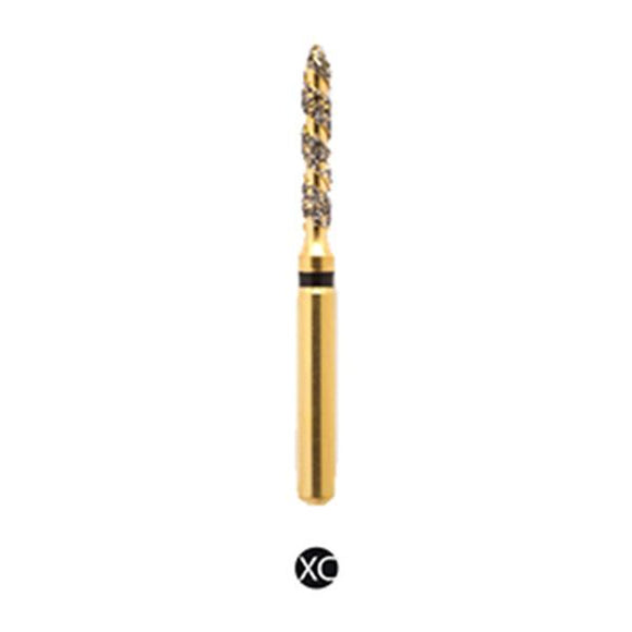 H/130-012s | (H885) 10-Pk , Multi use Gold Diamond Burs. Spiral Shaped