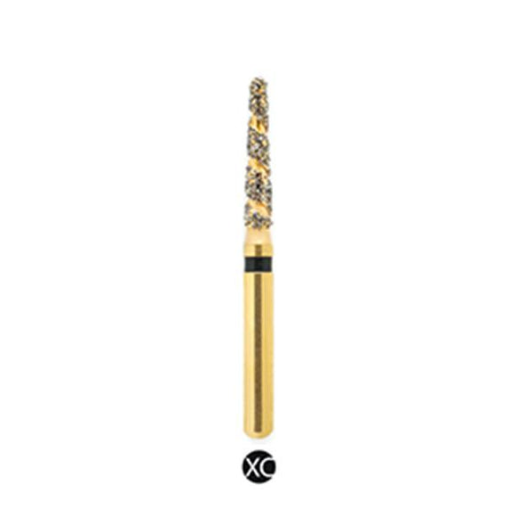 H/198-014S | (H856) 10-Pk , Multi use Gold Diamond Burs. Spiral Shaped