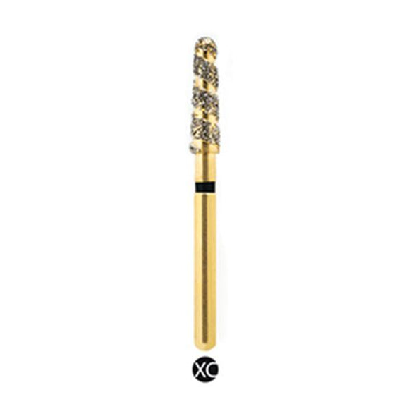 H/198-022 | (H856) 10-Pk , Multi use Gold Diamond Burs Spiral Shaped